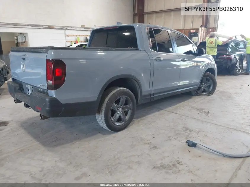 2023 Honda Ridgeline Rtl VIN: 5FPYK3F55PB026310 Lot: 45570320