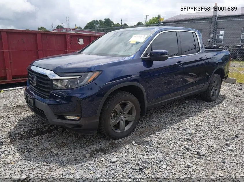 2023 Honda Ridgeline Rtl VIN: 5FPYK3F58PB001689 Lot: 45575831