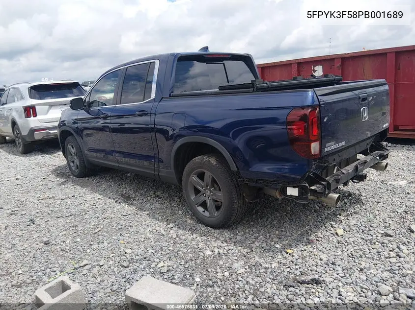 2023 Honda Ridgeline Rtl VIN: 5FPYK3F58PB001689 Lot: 45575831