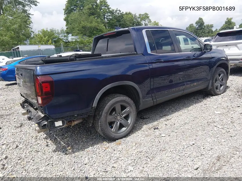 2023 Honda Ridgeline Rtl VIN: 5FPYK3F58PB001689 Lot: 45575831