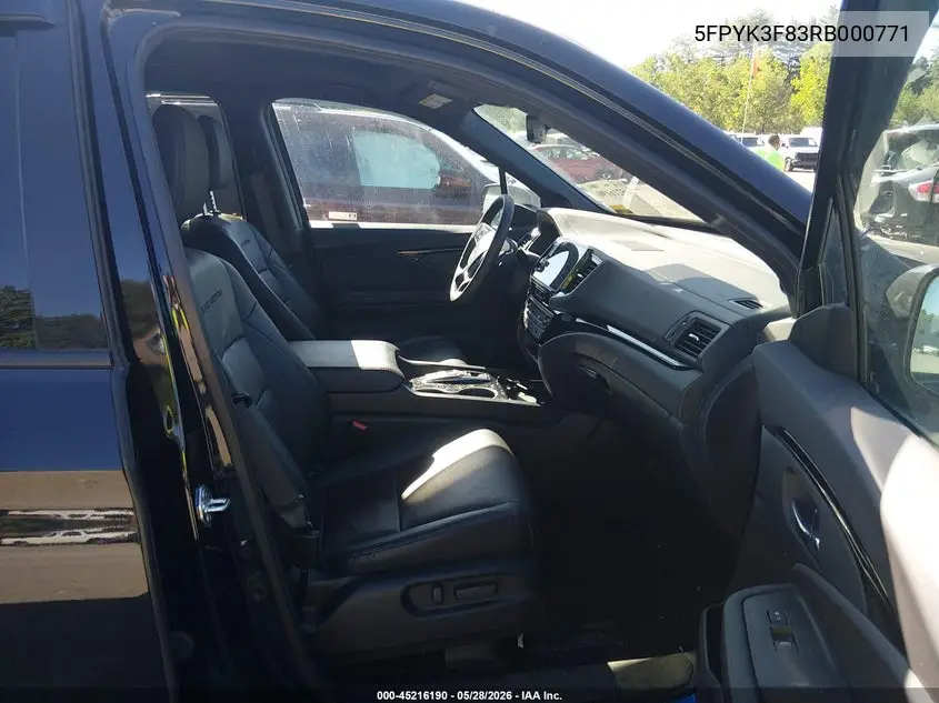 2024 Honda Ridgeline Black Edition VIN: 5FPYK3F83RB000771 Lot: 45216190