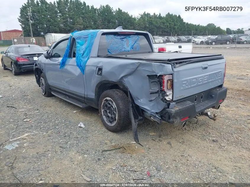 2024 Honda Ridgeline Rtl VIN: 5FPYK3F54RB007279 Lot: 45547134