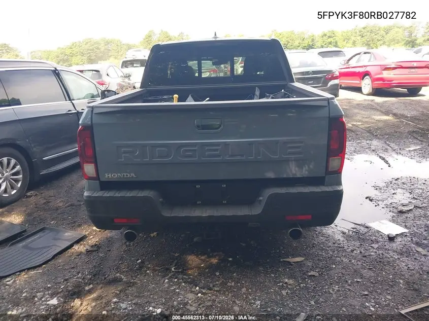 2024 Honda Ridgeline Black Edition VIN: 5FPYK3F80RB027782 Lot: 45562313