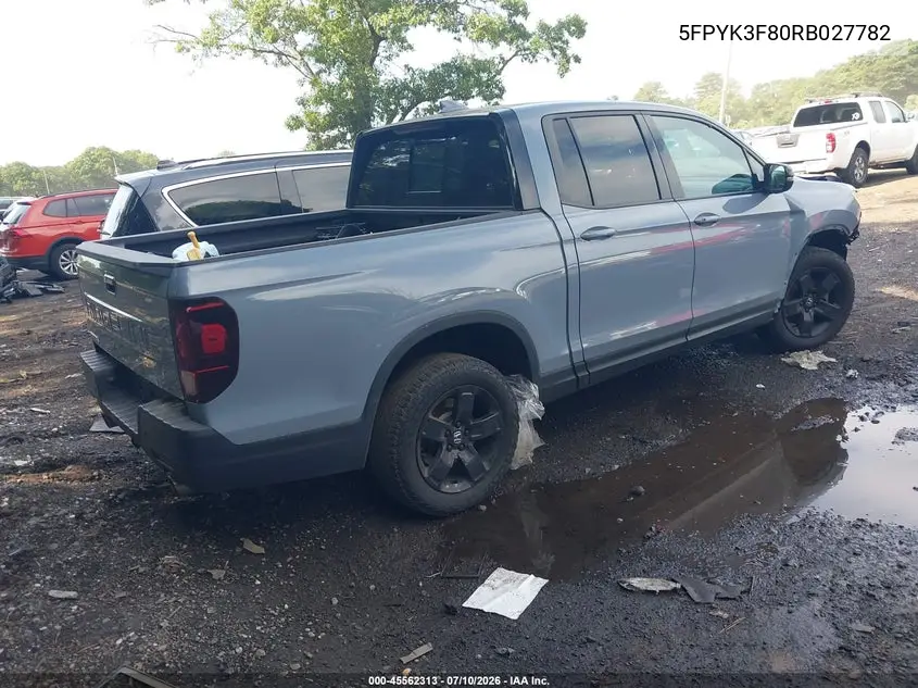 2024 Honda Ridgeline Black Edition VIN: 5FPYK3F80RB027782 Lot: 45562313