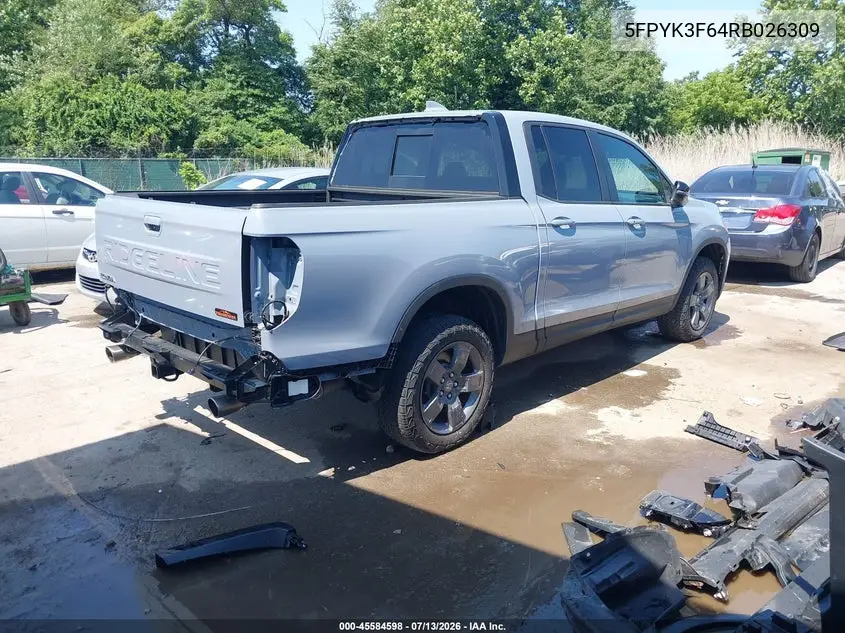 2024 Honda Ridgeline Trailsport VIN: 5FPYK3F64RB026309 Lot: 45584598