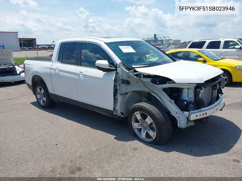 2025 Honda Ridgeline Rtl VIN: 5FPYK3F51SB023946 Lot: 45528869