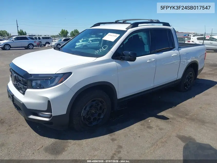 2025 Honda Ridgeline Sport+ VIN: 5FPYK3F24SB017547 Lot: 45561939