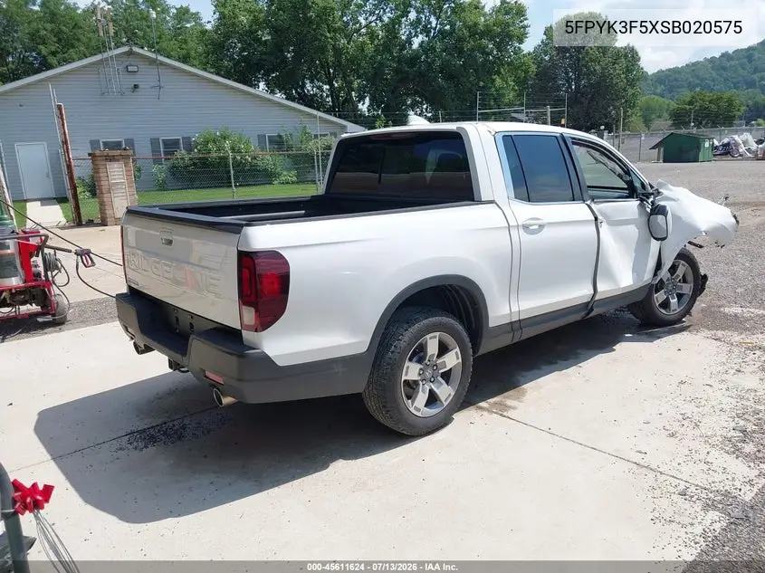 2025 Honda Ridgeline Rtl VIN: 5FPYK3F5XSB020575 Lot: 45611624