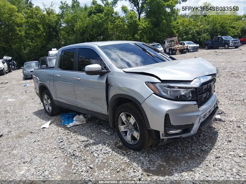 2025 Honda Ridgeline Rtl VIN: 5FPYK3F54SB033550 Lot: 45616583