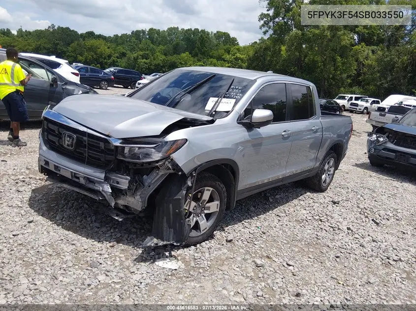 2025 Honda Ridgeline Rtl VIN: 5FPYK3F54SB033550 Lot: 45616583