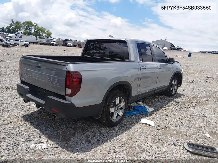 2025 Honda Ridgeline Rtl VIN: 5FPYK3F54SB033550 Lot: 45616583