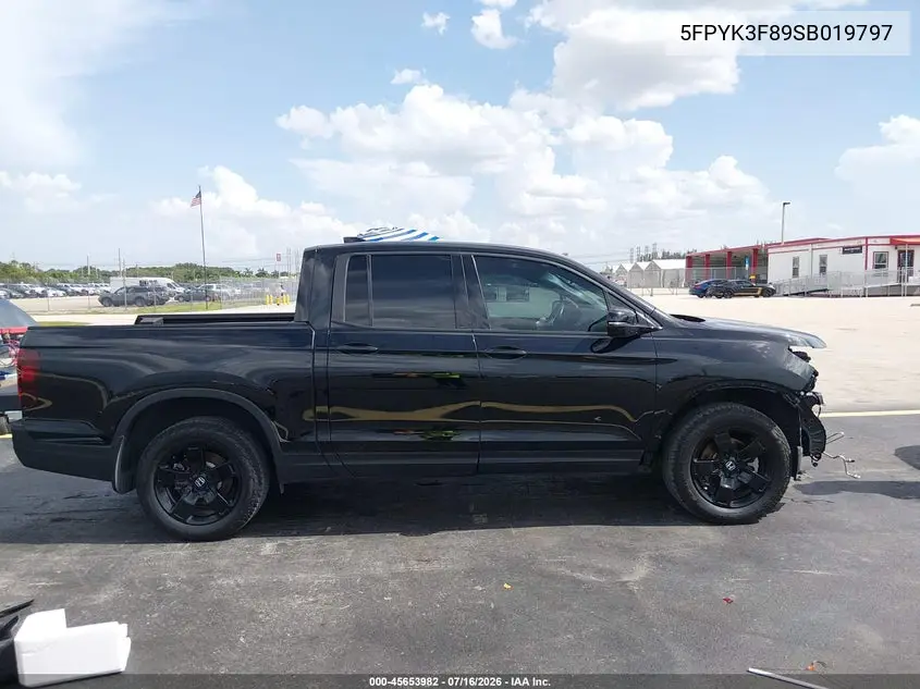 2025 Honda Ridgeline Black Edition VIN: 5FPYK3F89SB019797 Lot: 45653982