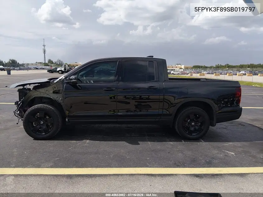 2025 Honda Ridgeline Black Edition VIN: 5FPYK3F89SB019797 Lot: 45653982