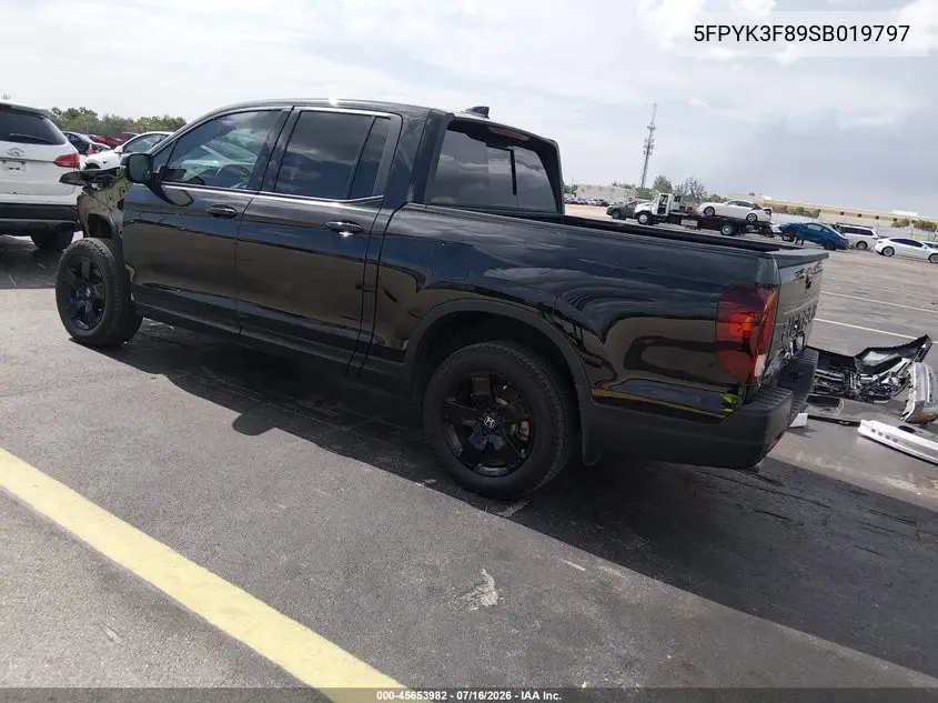 2025 Honda Ridgeline Black Edition VIN: 5FPYK3F89SB019797 Lot: 45653982