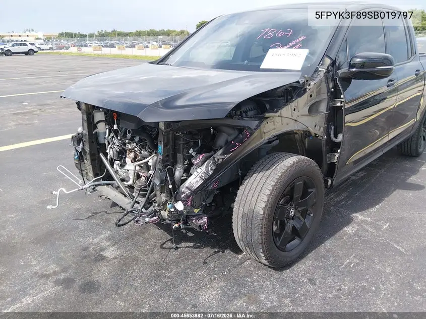 2025 Honda Ridgeline Black Edition VIN: 5FPYK3F89SB019797 Lot: 45653982