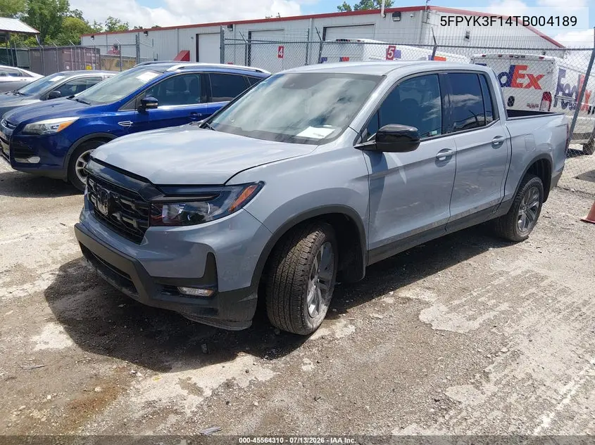 2026 Honda Ridgeline Sport VIN: 5FPYK3F14TB004189 Lot: 45564310