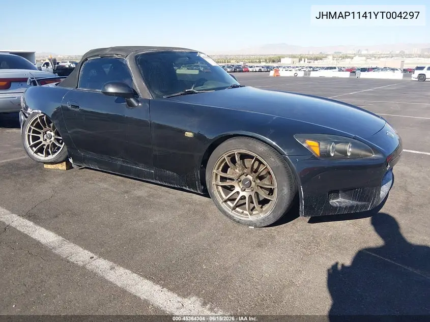2000 Honda S2000 VIN: JHMAP1141YT004297 Lot: 45364304