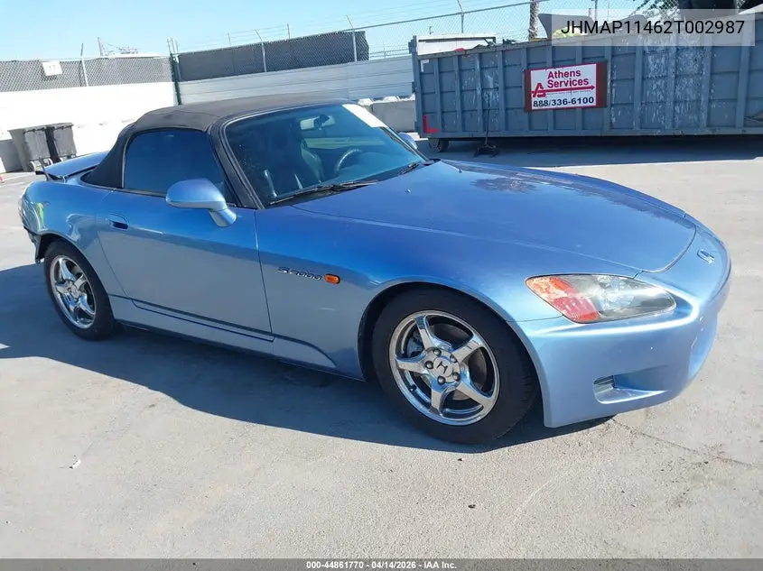 2002 Honda S2000 VIN: JHMAP11462T002987 Lot: 44861770