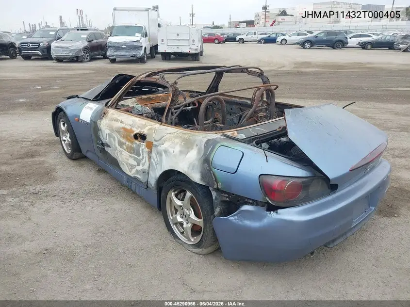 2002 Honda S2000 VIN: JHMAP11432T000405 Lot: 45290956