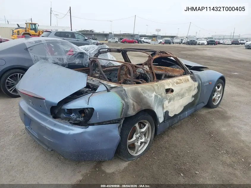 2002 Honda S2000 VIN: JHMAP11432T000405 Lot: 45290956