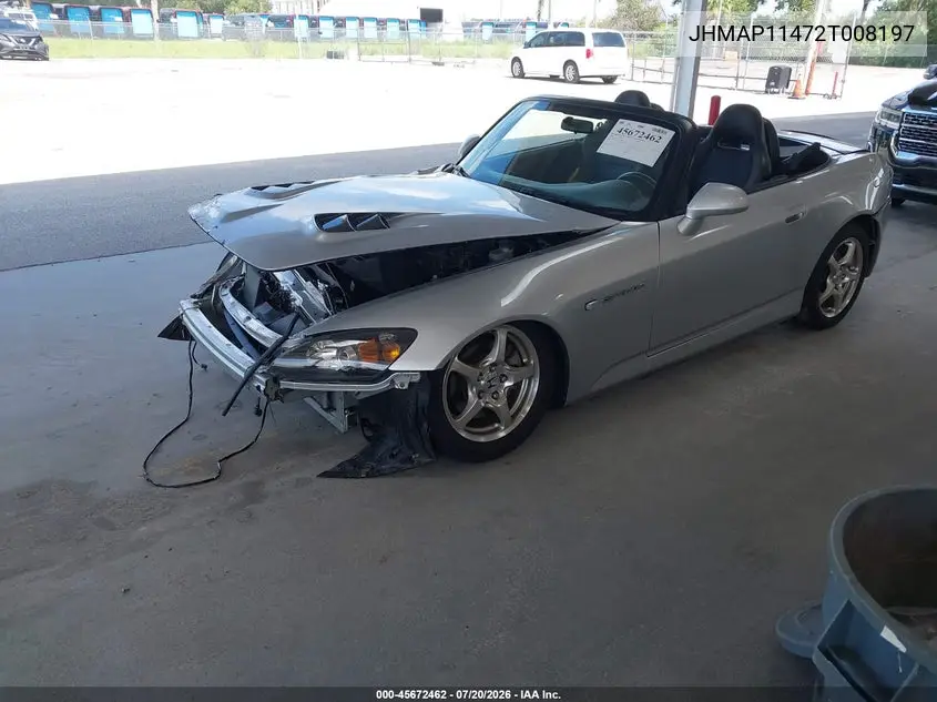 2002 Honda S2000 VIN: JHMAP11472T008197 Lot: 45672462