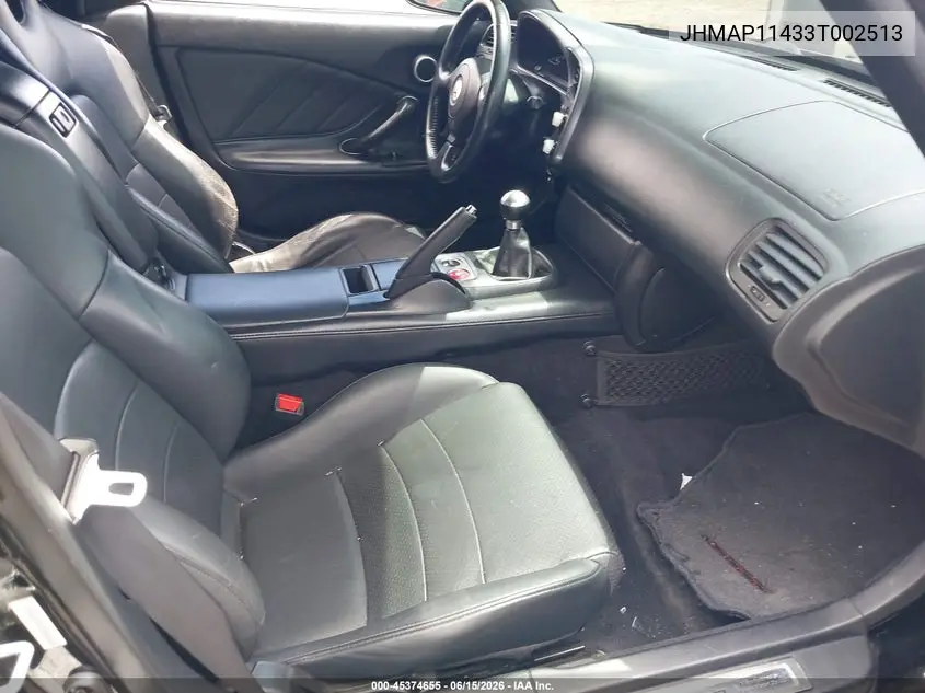 2003 Honda S2000 VIN: JHMAP11433T002513 Lot: 45374655