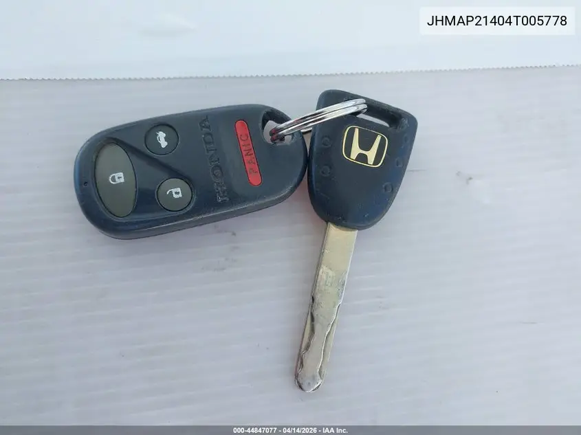 2004 Honda S2000 VIN: JHMAP21404T005778 Lot: 44847077