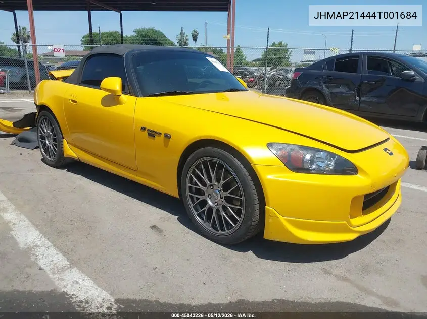 2004 Honda S2000 VIN: JHMAP21444T001684 Lot: 45043226