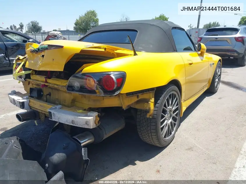 2004 Honda S2000 VIN: JHMAP21444T001684 Lot: 45043226
