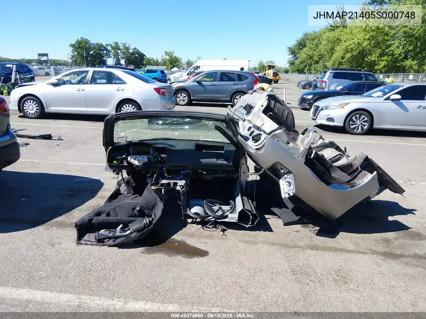 2005 Honda S2000 VIN: JHMAP21405S000748 Lot: 45374900