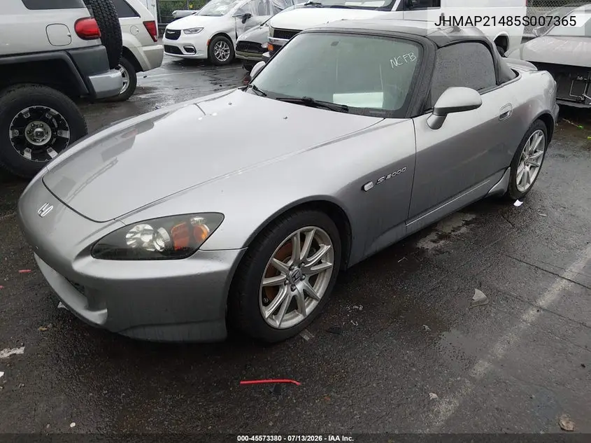 2005 Honda S2000 VIN: JHMAP21485S007365 Lot: 45573380