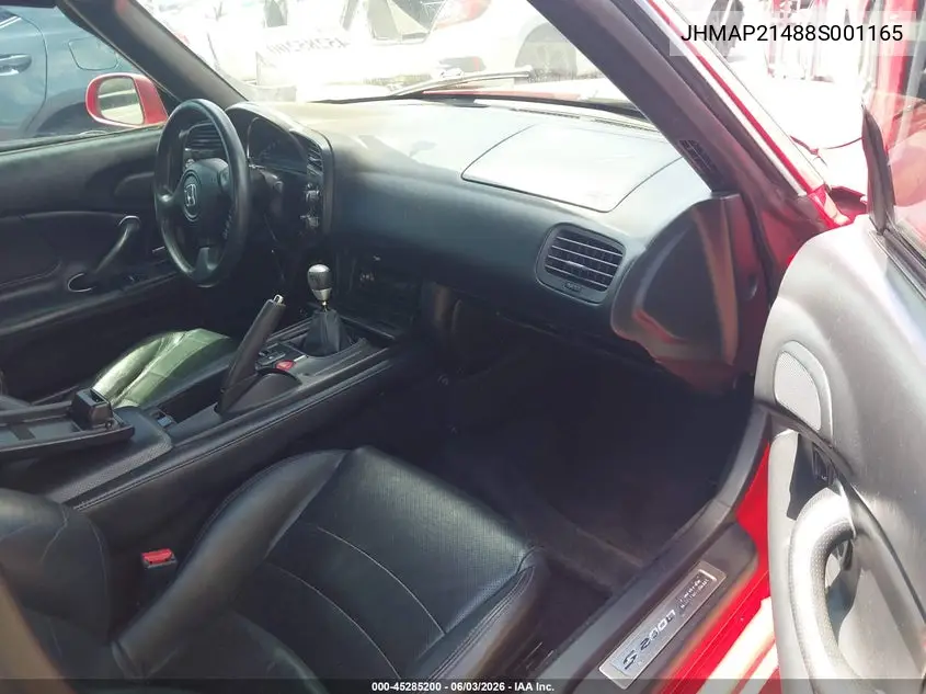 2008 Honda S2000 VIN: JHMAP21488S001165 Lot: 45285200