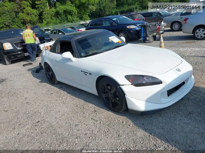 2008 Honda S2000 Cr VIN: JHMAP21268S001664 Lot: 45518168