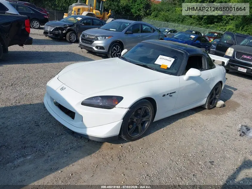 2008 Honda S2000 Cr VIN: JHMAP21268S001664 Lot: 45518168