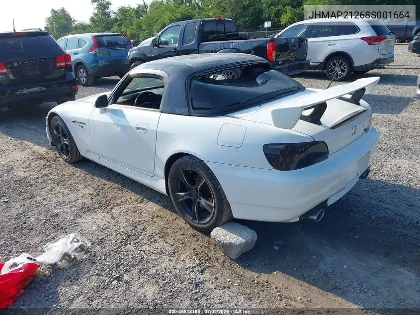 2008 Honda S2000 Cr VIN: JHMAP21268S001664 Lot: 45518168