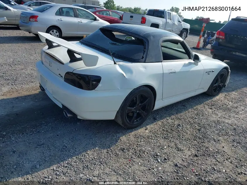 2008 Honda S2000 Cr VIN: JHMAP21268S001664 Lot: 45518168