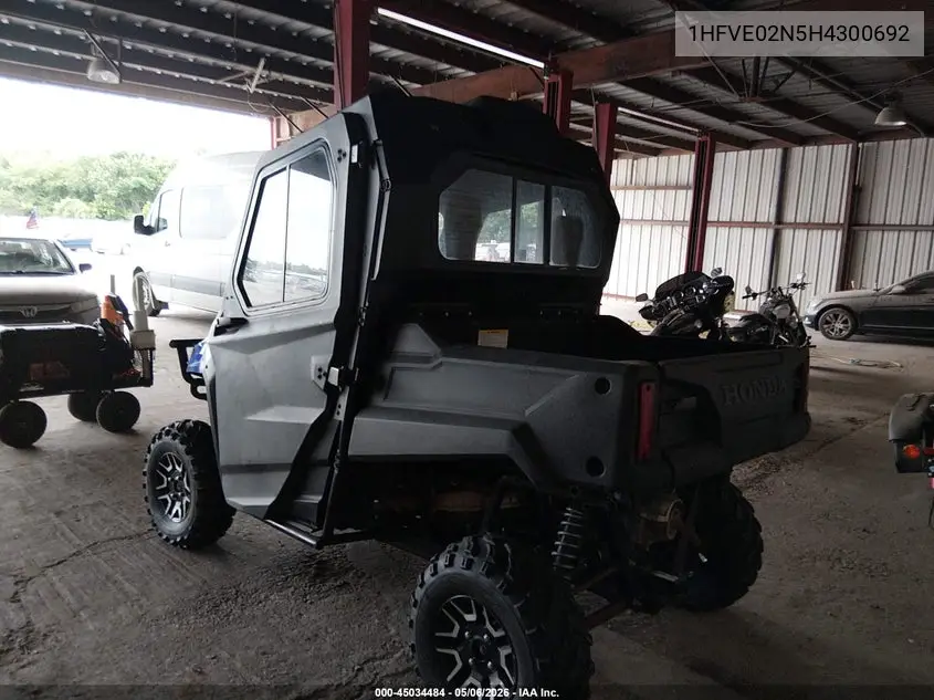 2017 Honda Sxs700 M2 VIN: 1HFVE02N5H4300692 Lot: 45034484
