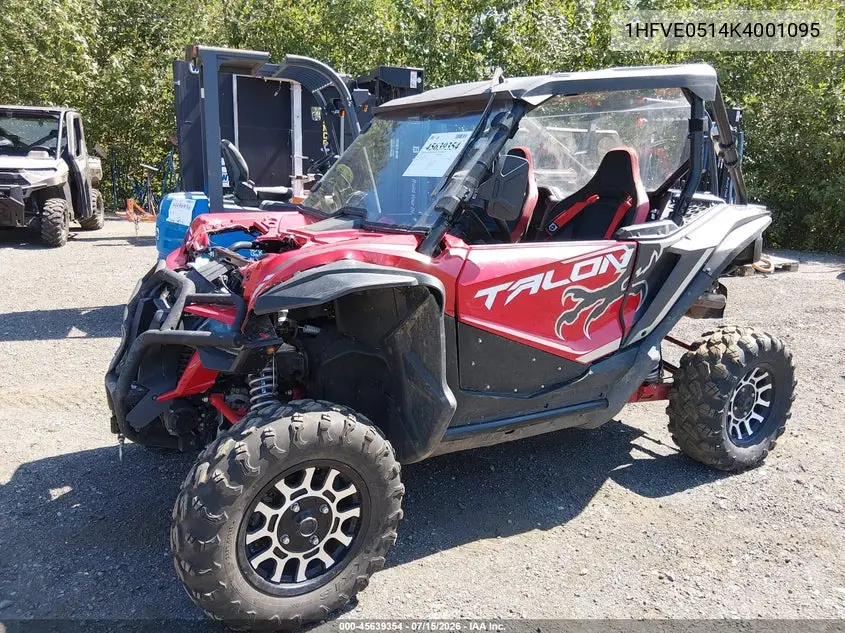 2019 Honda Sxs1000 S2X VIN: 1HFVE0514K4001095 Lot: 45639354