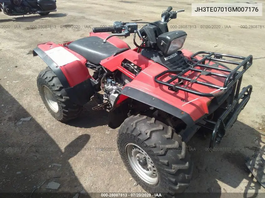 1986 Honda Trx350 VIN: JH3TE0701GM007176 Lot: 28087813