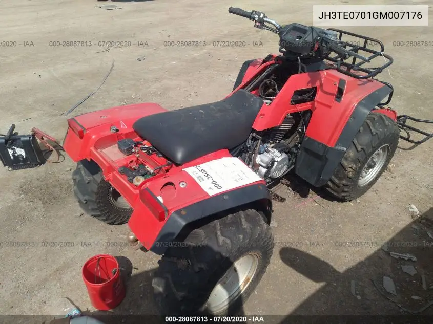 1986 Honda Trx350 VIN: JH3TE0701GM007176 Lot: 28087813