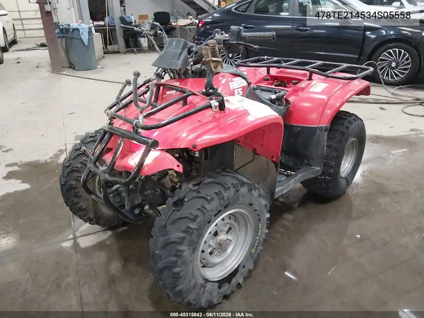 2003 Honda Trx250 Te VIN: 478TE214534S05558 Lot: 45315842