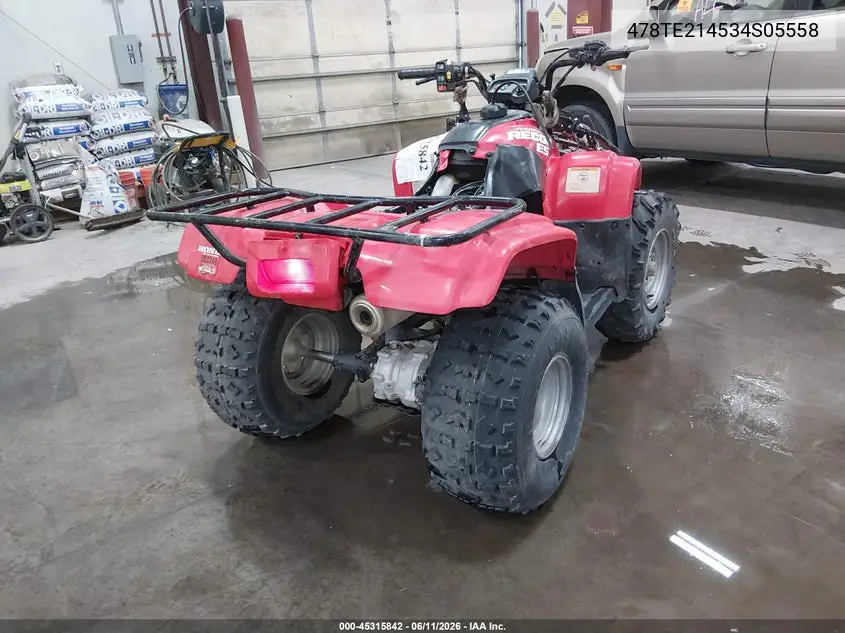 2003 Honda Trx250 Te VIN: 478TE214534S05558 Lot: 45315842