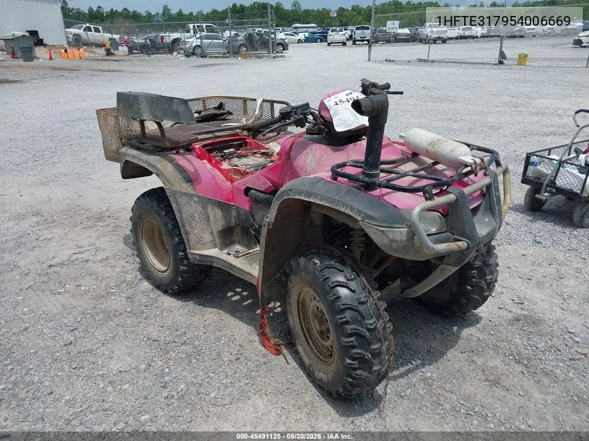 2005 Honda Trx500 Fm VIN: 1HFTE317954006669 Lot: 45491125