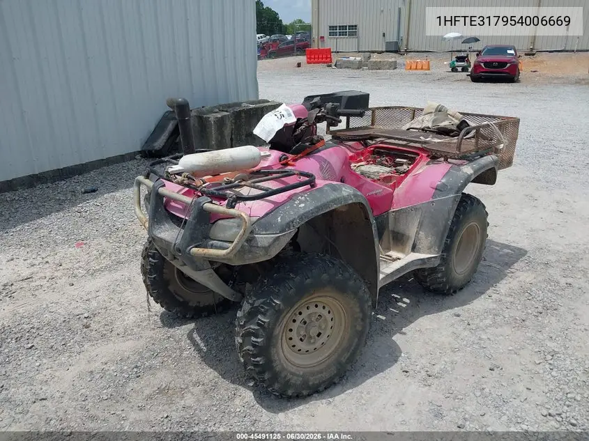 2005 Honda Trx500 Fm VIN: 1HFTE317954006669 Lot: 45491125