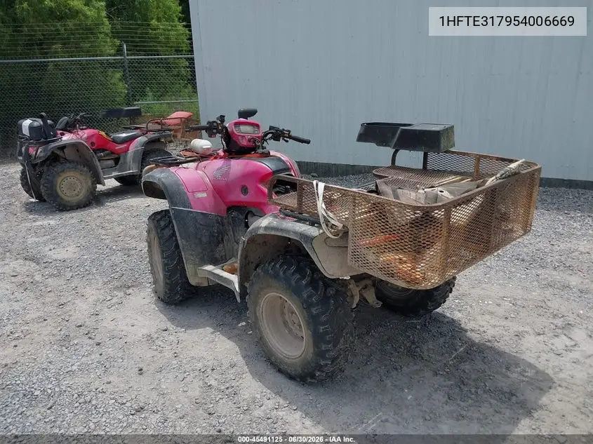 2005 Honda Trx500 Fm VIN: 1HFTE317954006669 Lot: 45491125