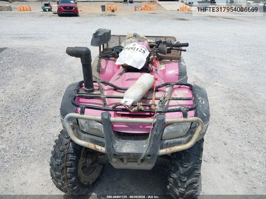 2005 Honda Trx500 Fm VIN: 1HFTE317954006669 Lot: 45491125