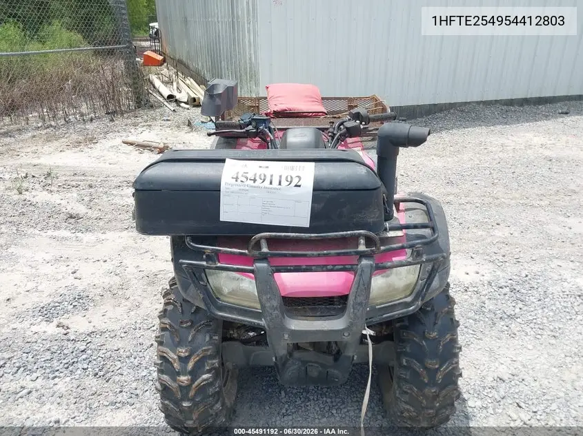 2005 Honda Trx350 Fe VIN: 1HFTE254954412803 Lot: 45491192