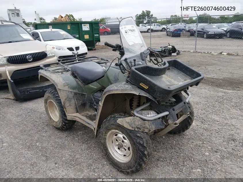 2007 Honda Trx500 Fa VIN: 1HFTE260074600429 Lot: 45296991
