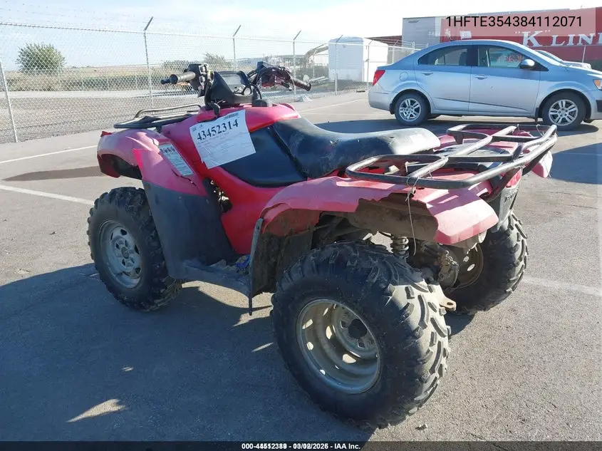 2008 Honda Trx420 Fe VIN: 1HFTE354384112071 Lot: 44512389