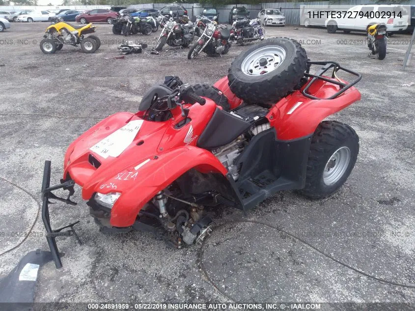 2009 Honda Trx420 Fpa VIN: 1HFTE372794002914 Lot: 24891959